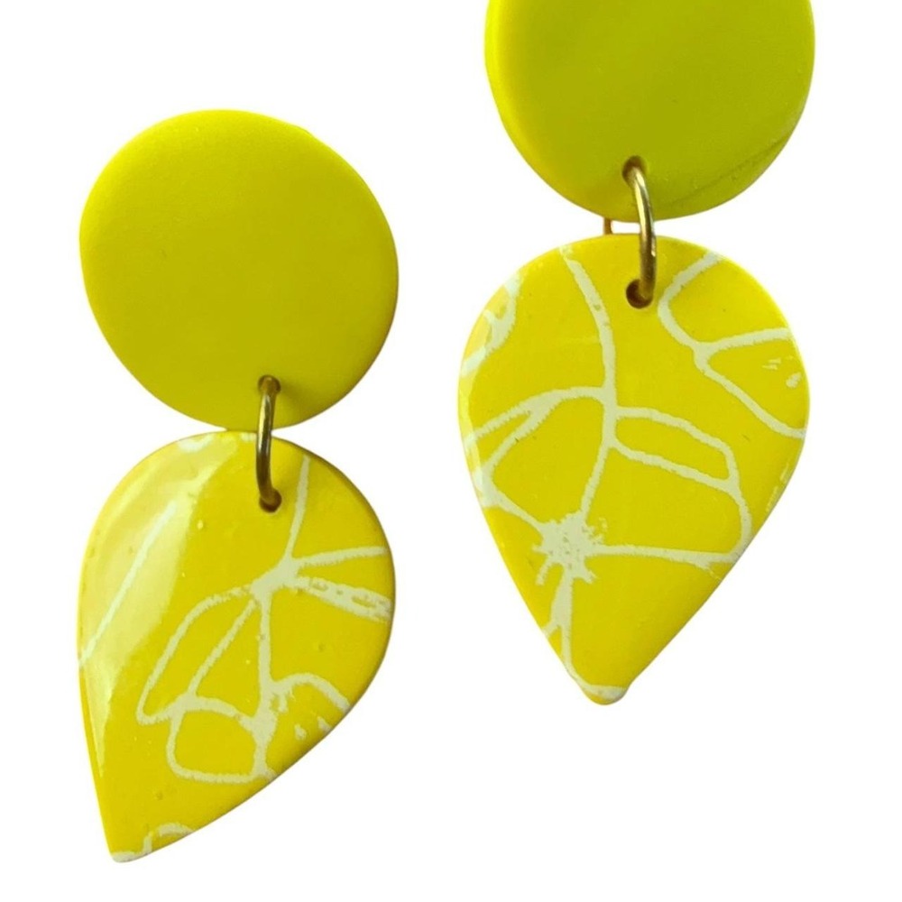 Yellow post back earrings perfect for summer!